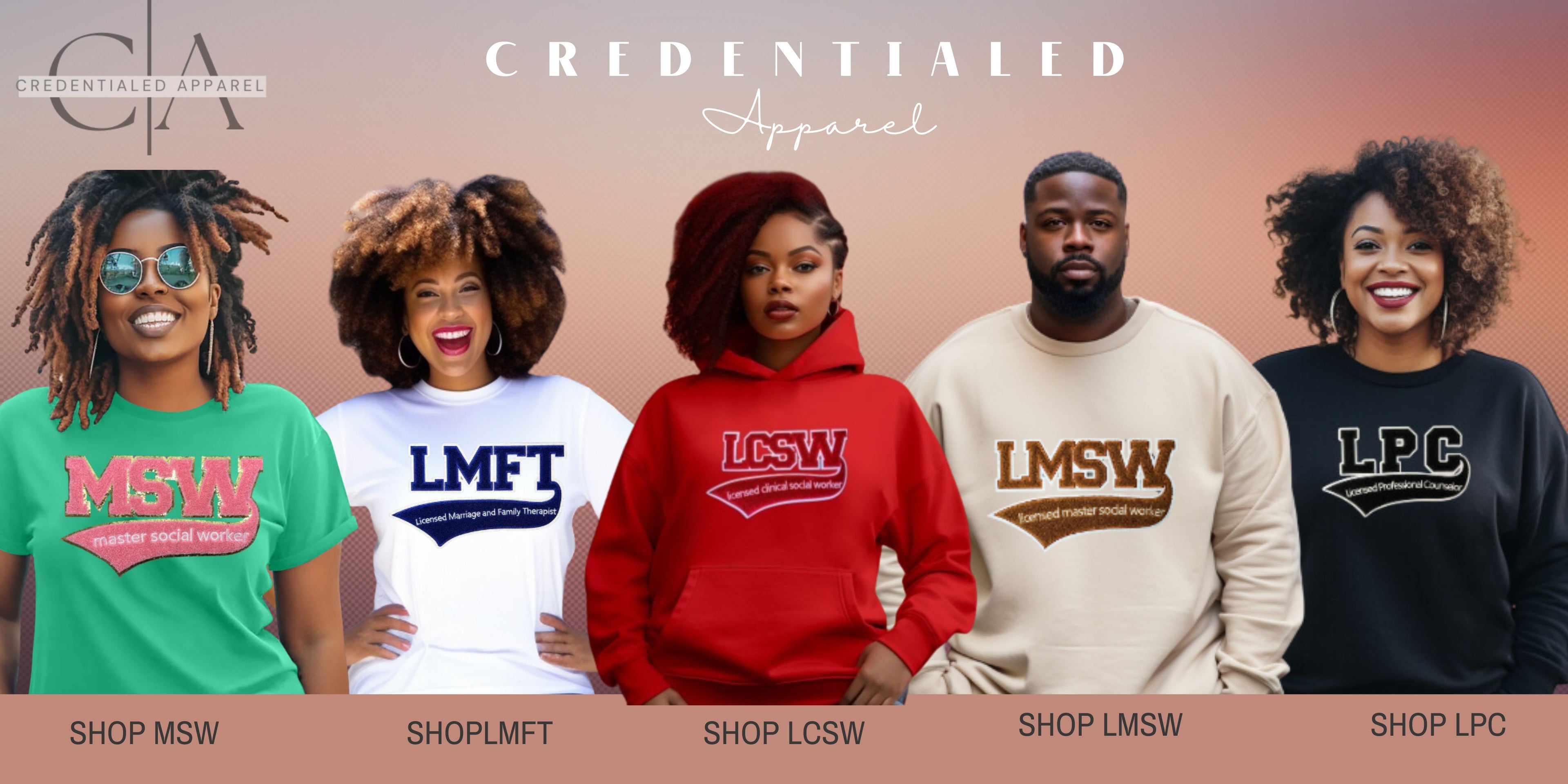 Shop LCSW, LMSW, and LPC Apparel | Credentialed Apparel
